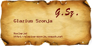 Glazius Szonja névjegykártya